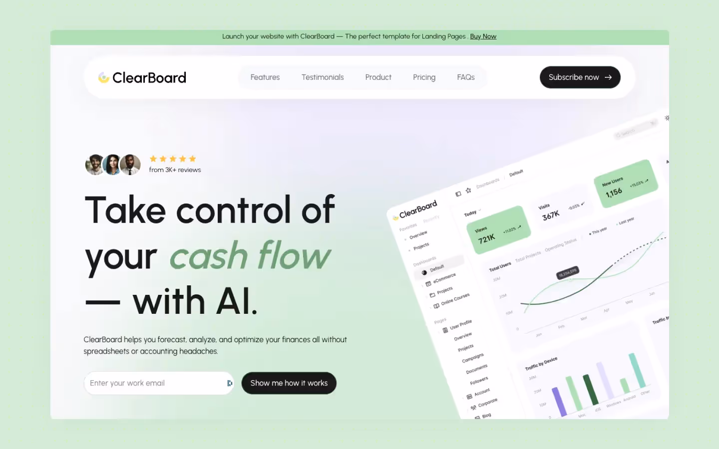 ClearBoard, Template Webflow pour outils intelligence artificielle