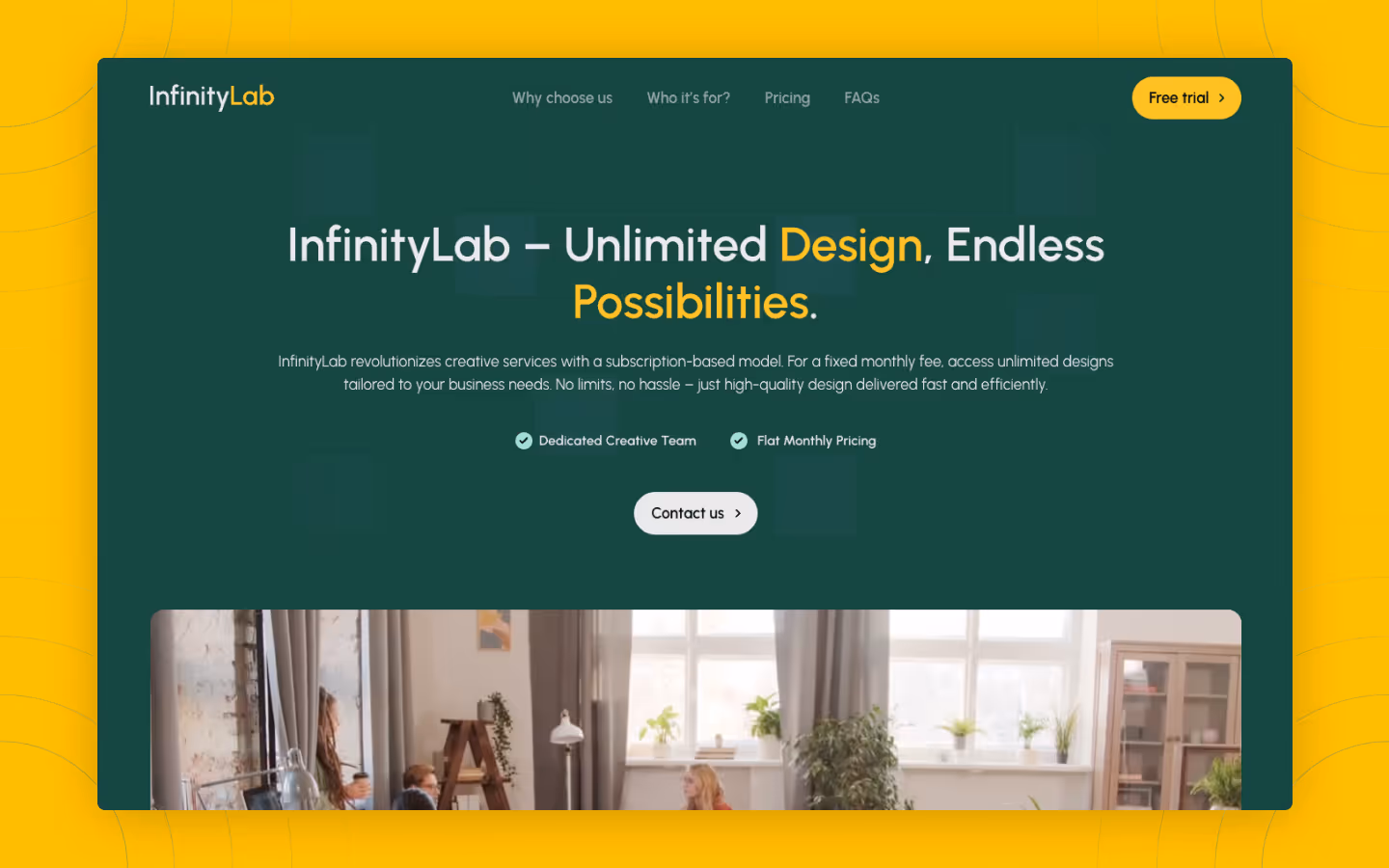InfinityLab Webflow Landing Page Template