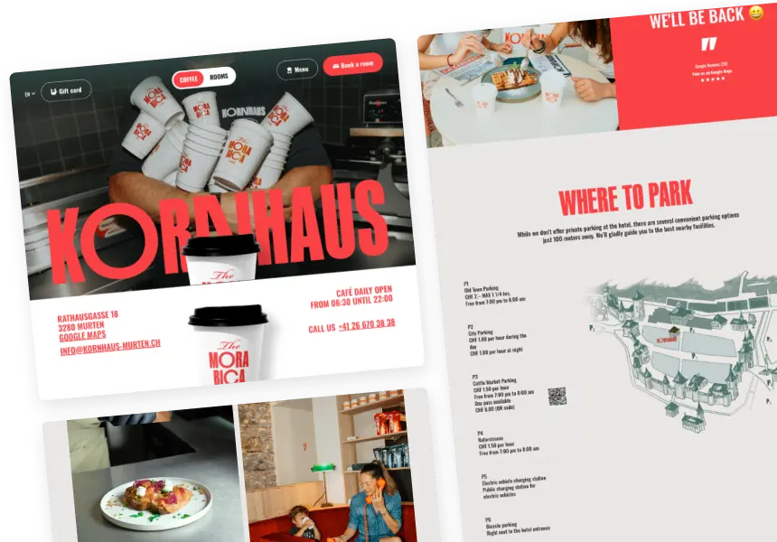 Kornhaus - Intégration Webflow pour un café boutique en Suisse Kornhaus - Intégration Webflow pour un café boutique en Suisse