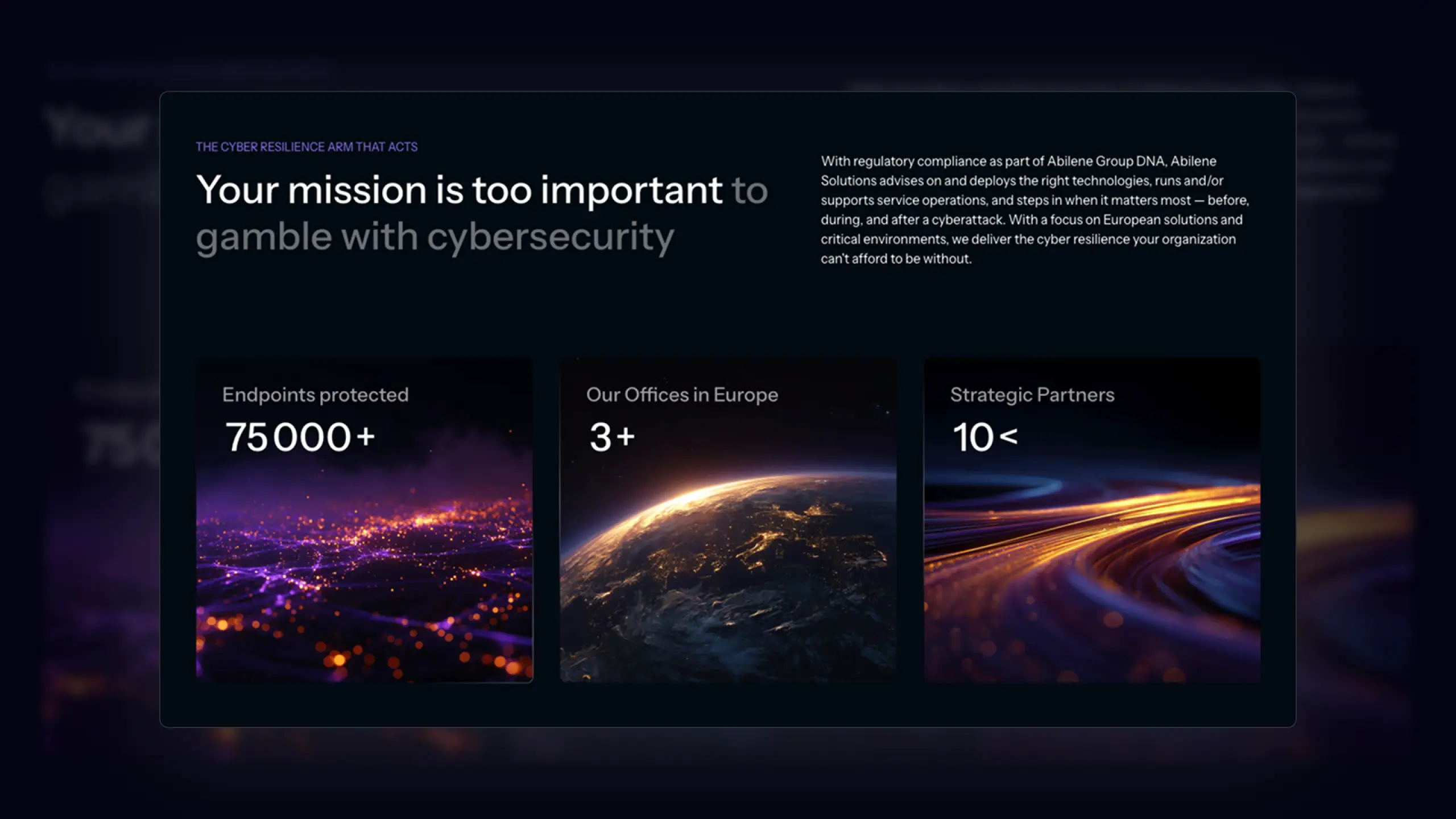 Website Redesign for Abilene Solutions, Swiss European cybersecurity firm