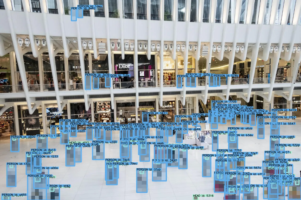 Mall with detection boxes