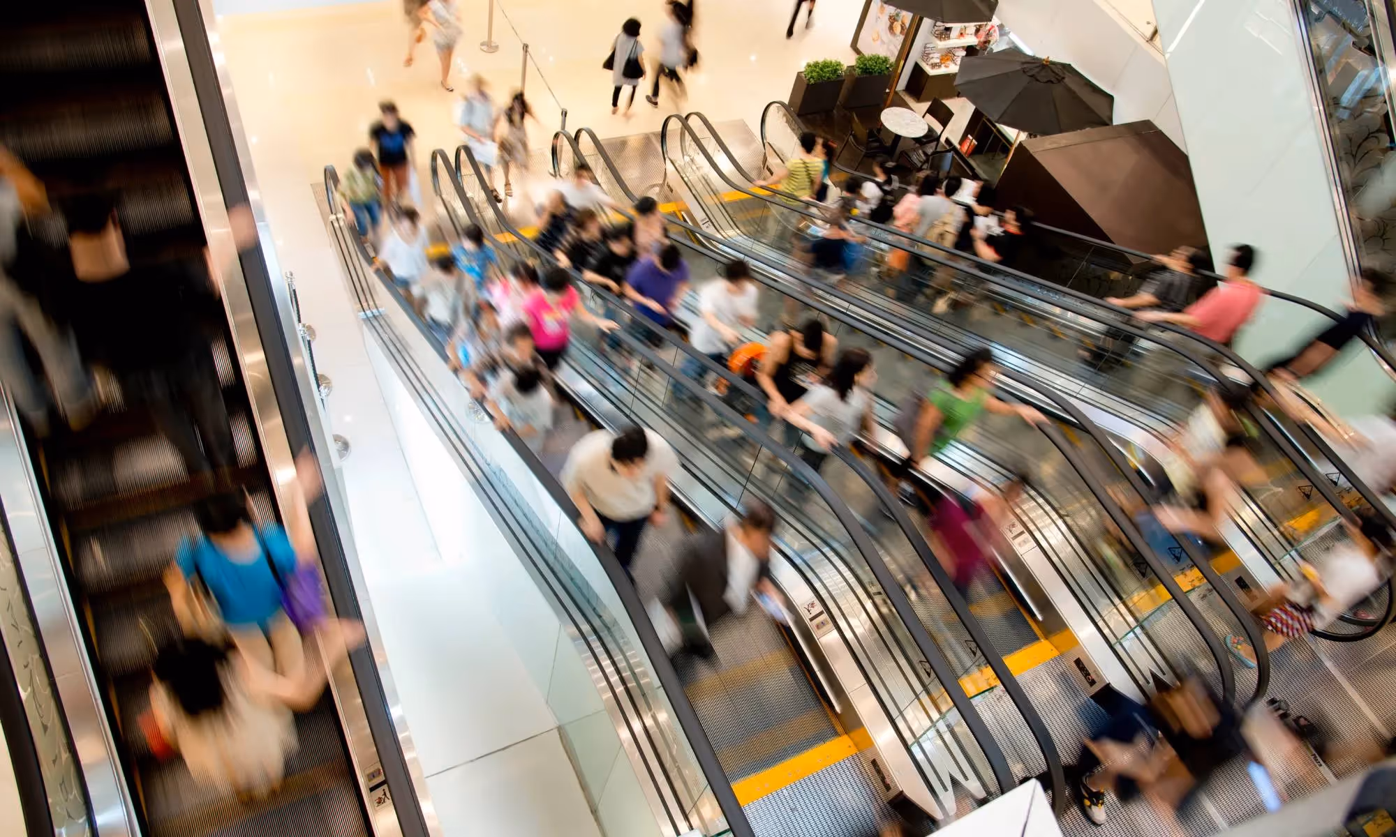 Foot traffic in a shopping mall