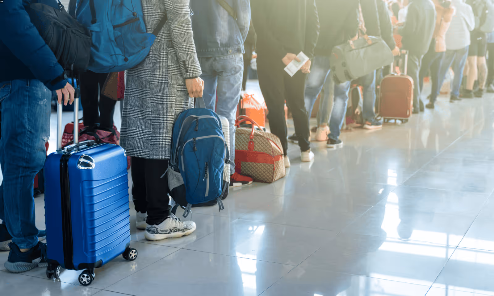 queue at airport