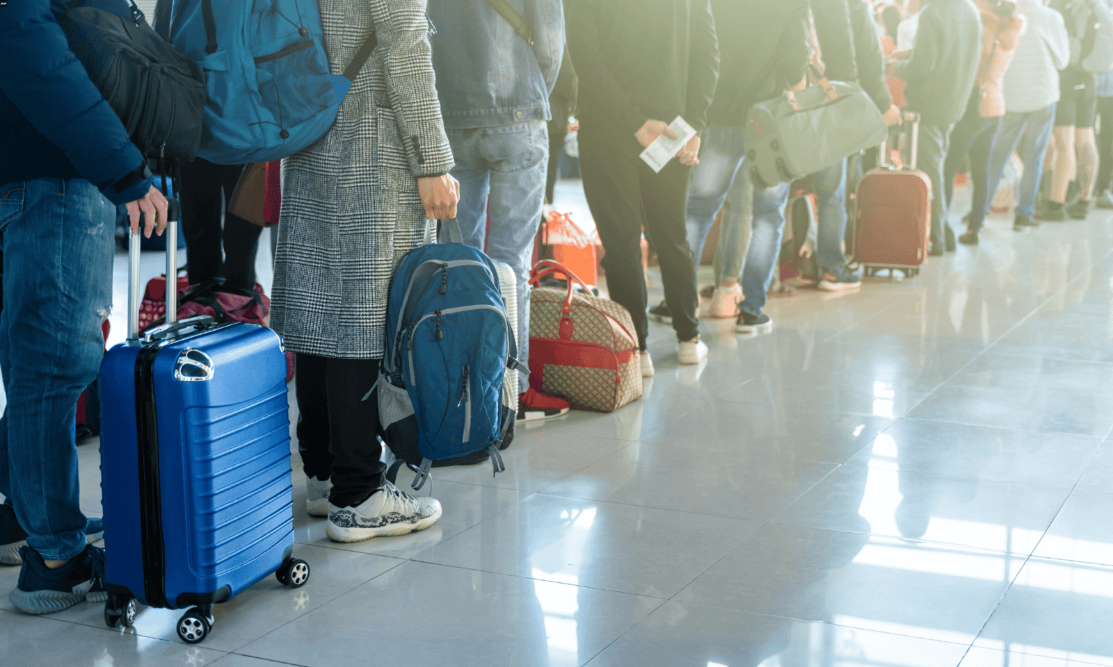 queue at airport