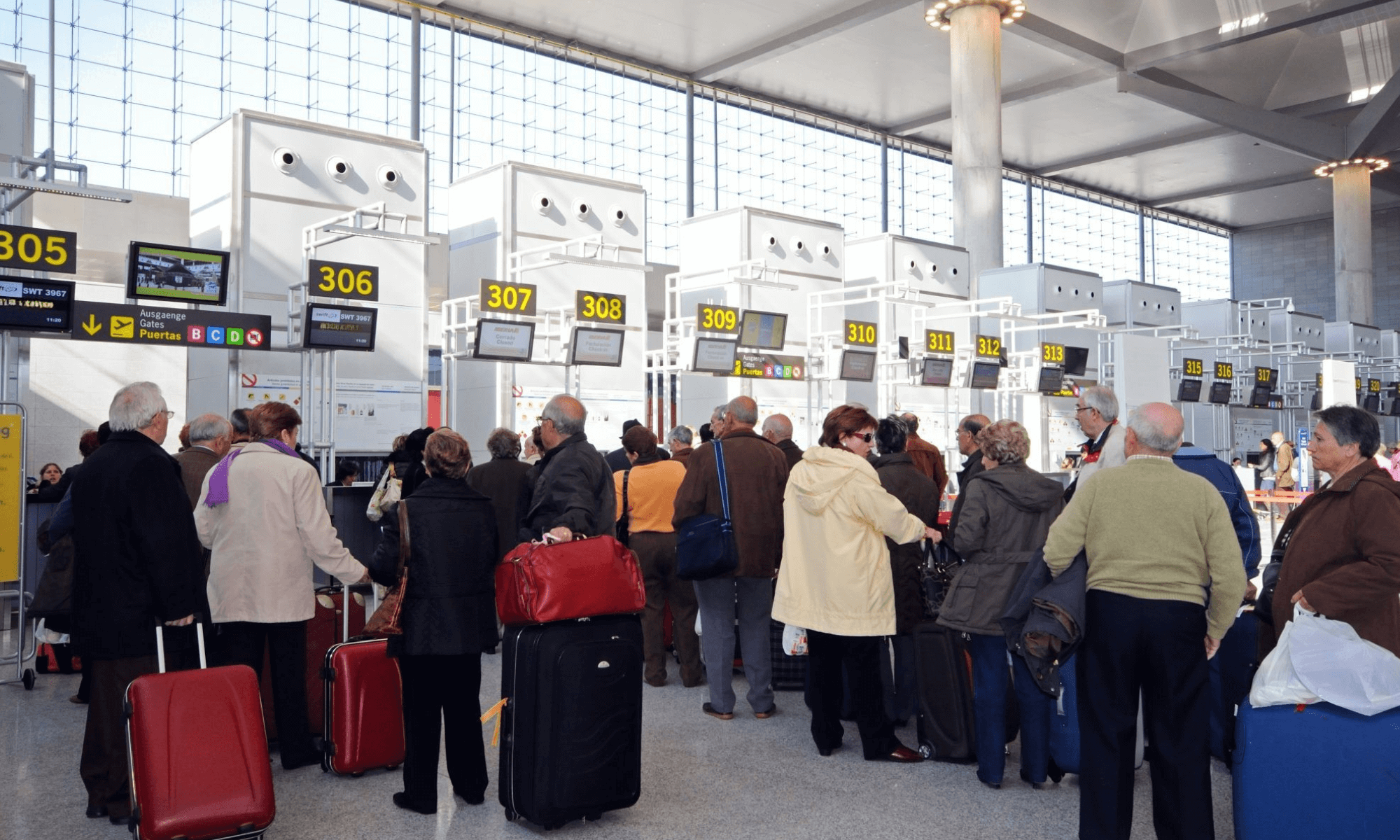 An airport queue.