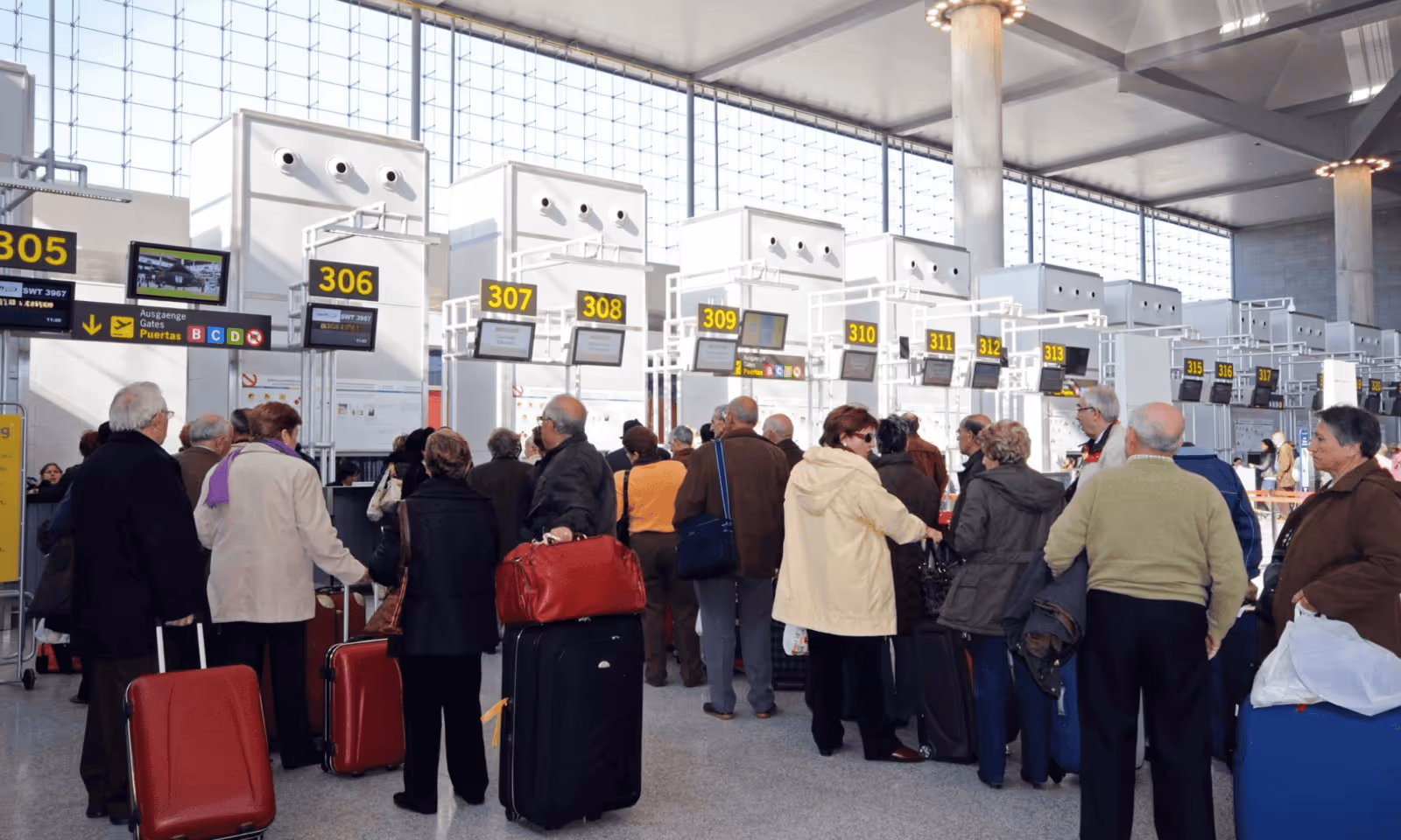 An airport queue.