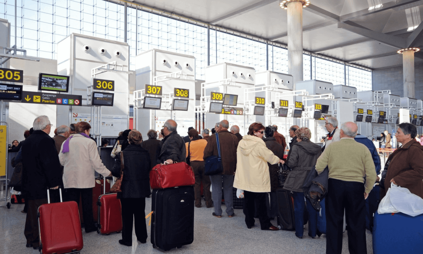 An airport queue.