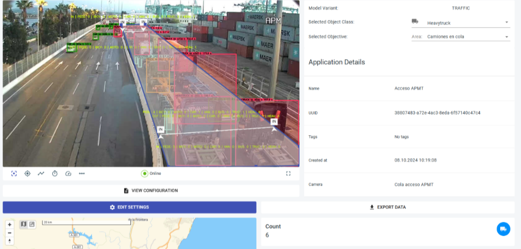 Dashboard Port Algeciras Isarsoft Perception