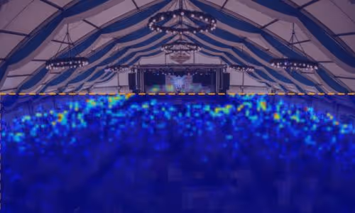 Crowd counting in a fair tent