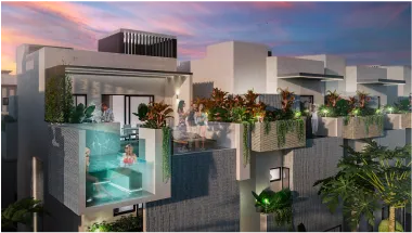 Cardinal Villas outside view at night