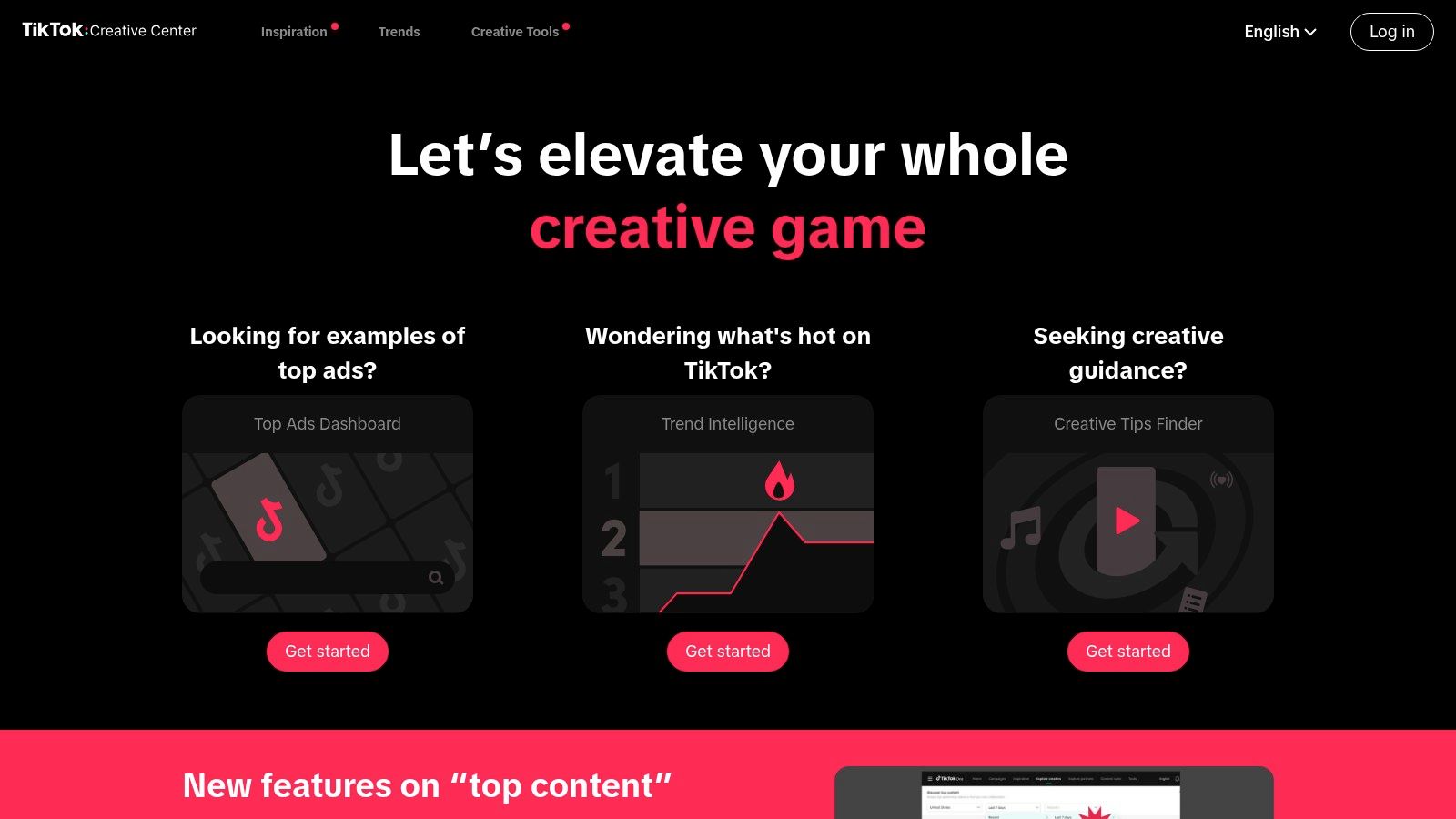 TikTok Creative Center (Top Ads) & Commercial Content Library