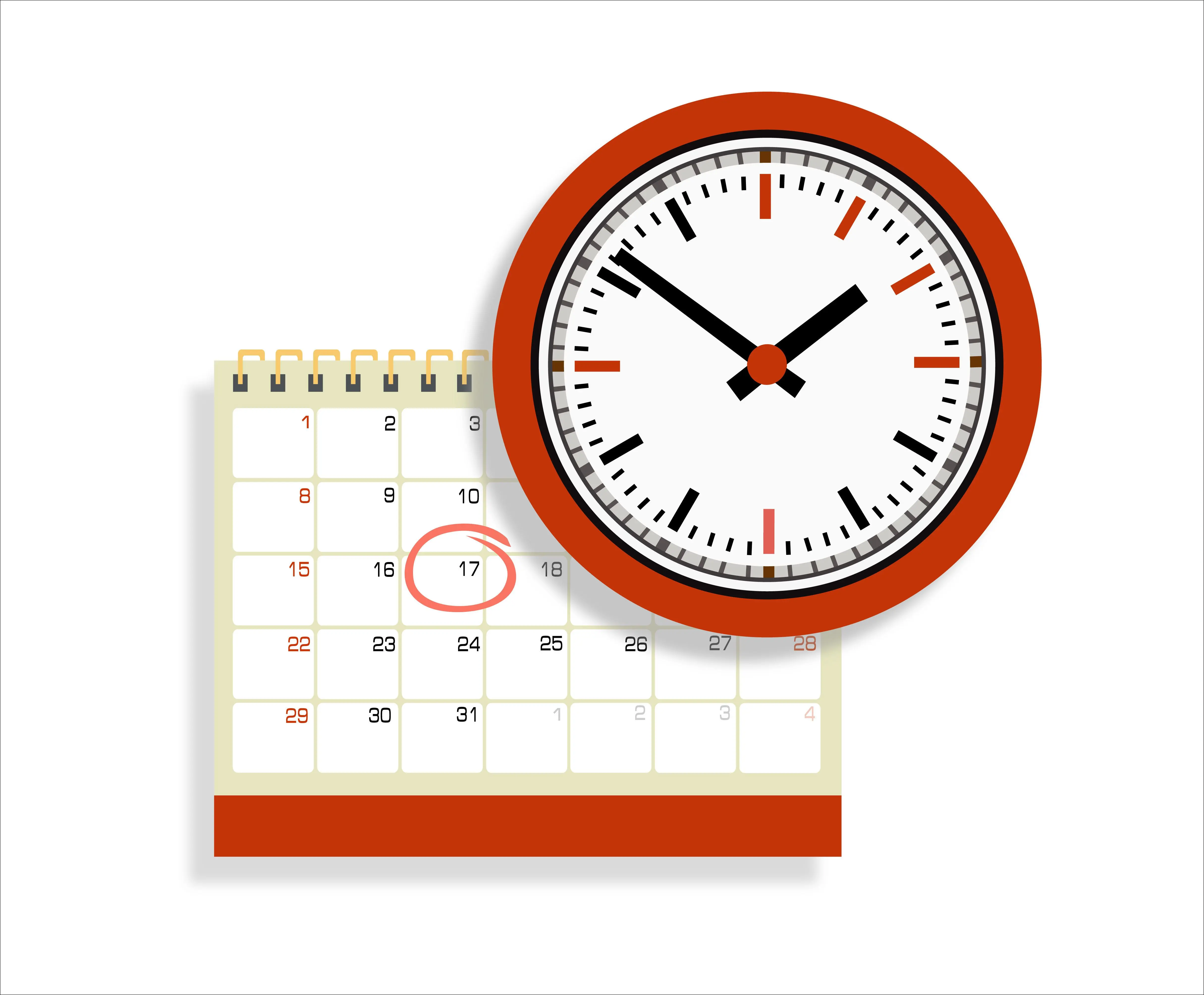 Calendar and clock image