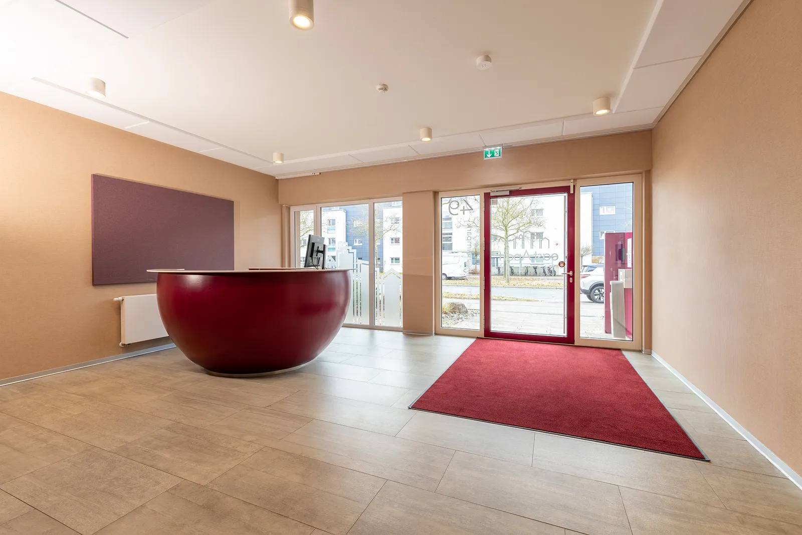 A block of flats viewed from the front