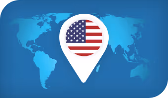 USA pin on a world map