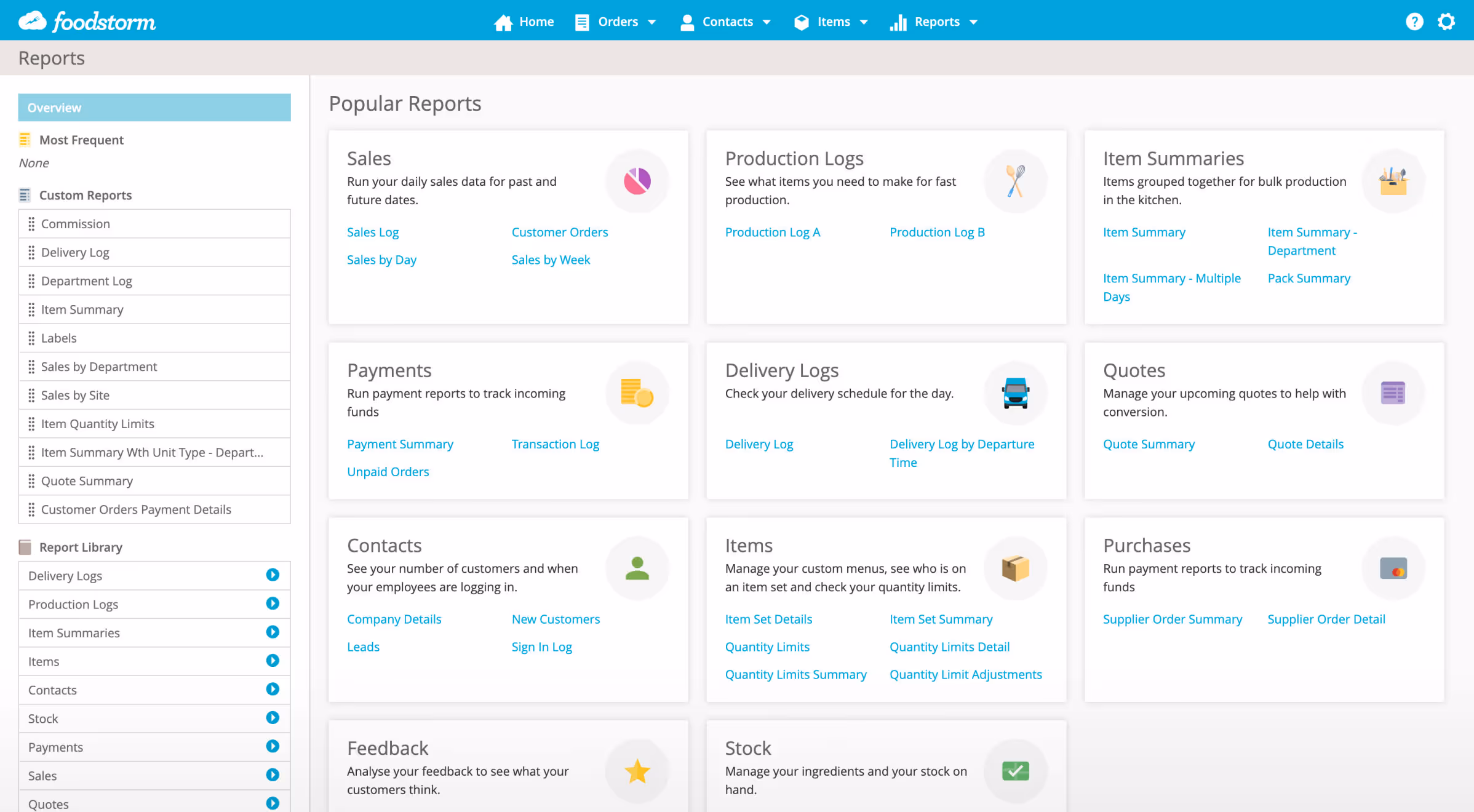 FoodStorm OMS functionality
