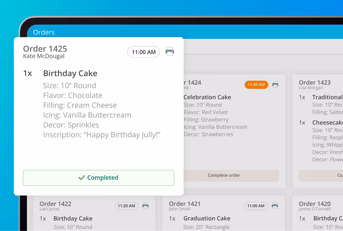FoodStorm real-time-ordering UI