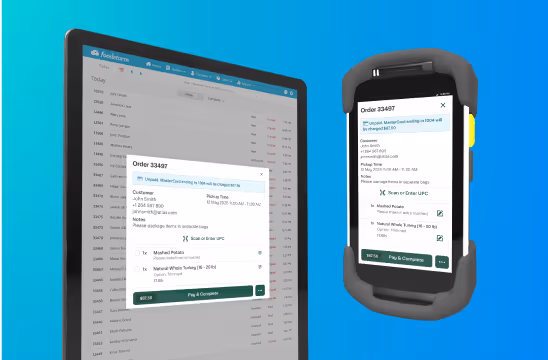 FoodStorm Pickup Management on a tablet and Zebra device