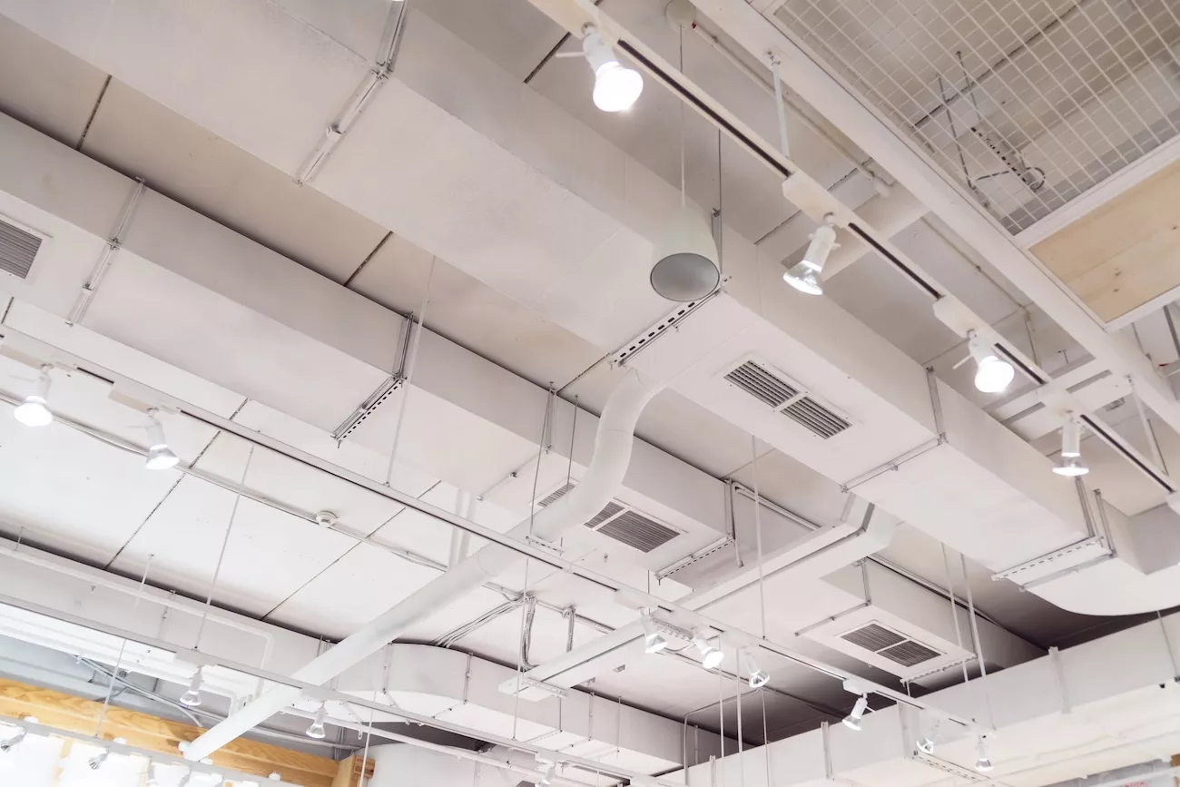 Ventilation duct installed to a commercial property. 