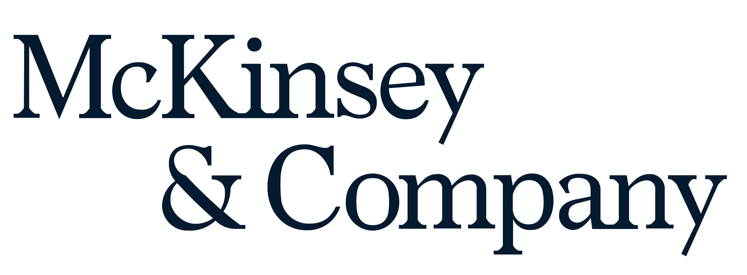 McKinsey & Company text logo in dark serif font on a transparent background.
