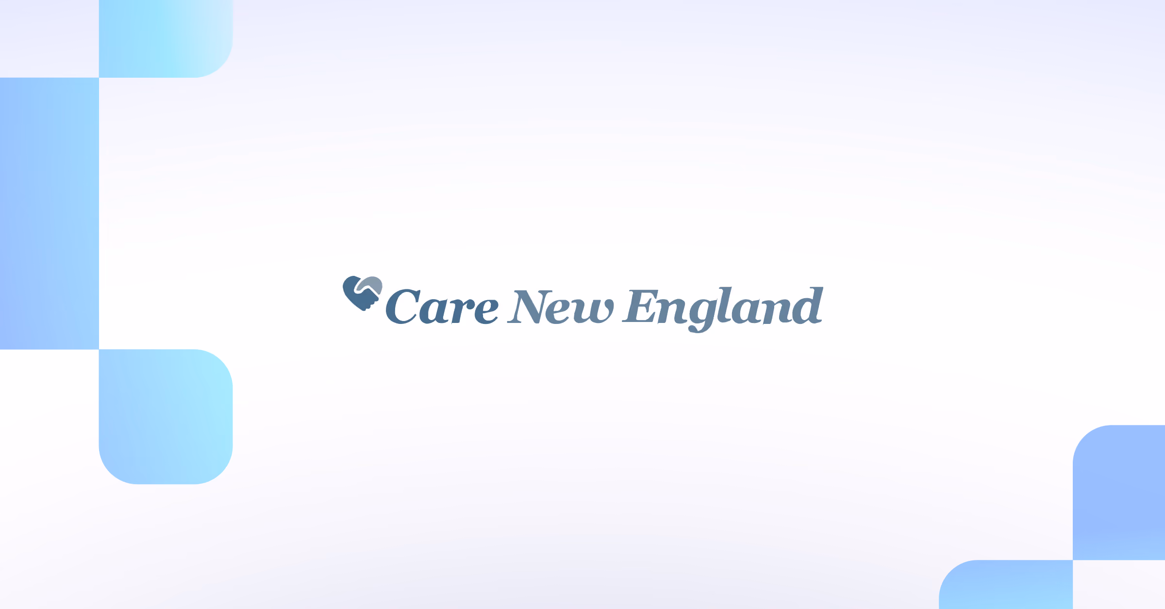 Care New England logo with stylized heart and head icon on a white and blue gradient background.