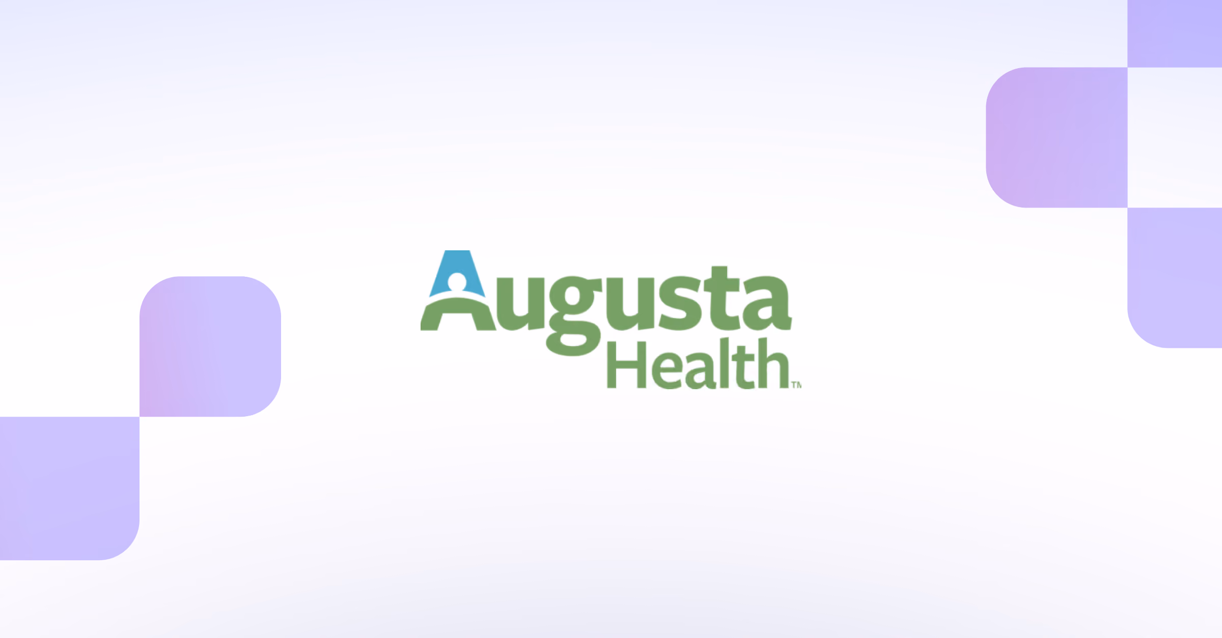 Augusta Health logo with stylized A and green text on a white background with purple rounded squares.