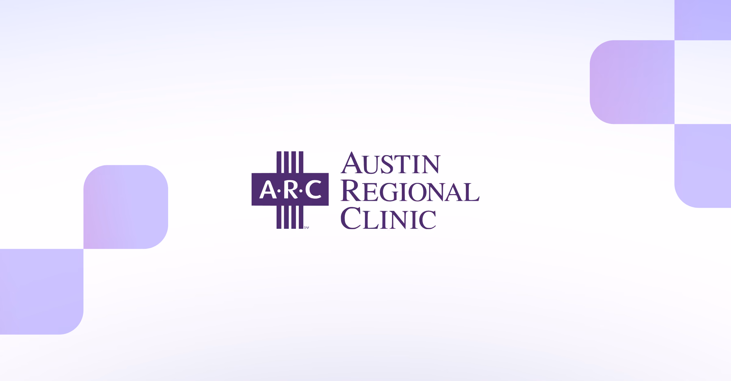 Logo of Austin Regional Clinic with ARC initials in purple on a white background.