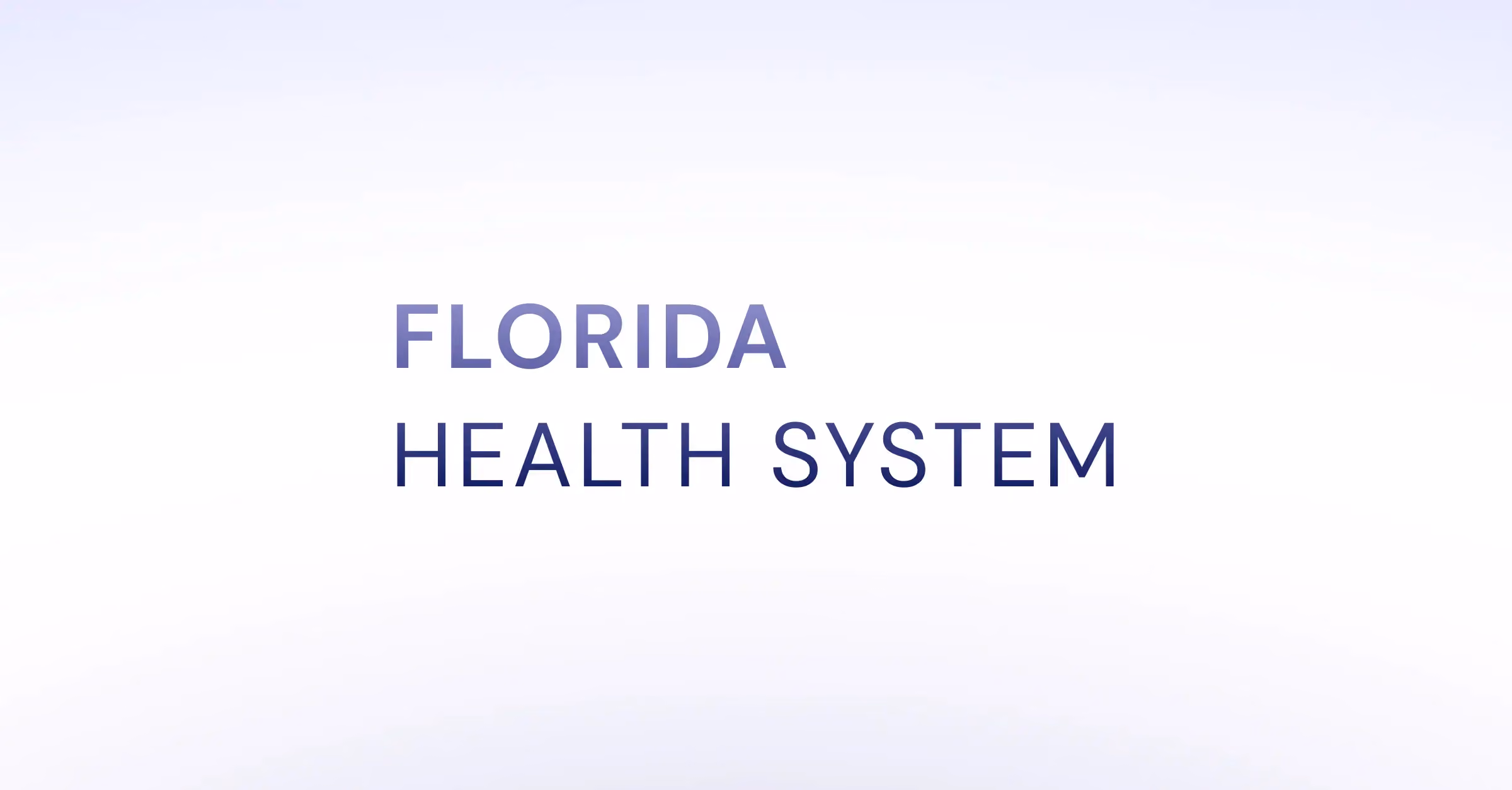 Text reading Florida Health System on a light gradient background.