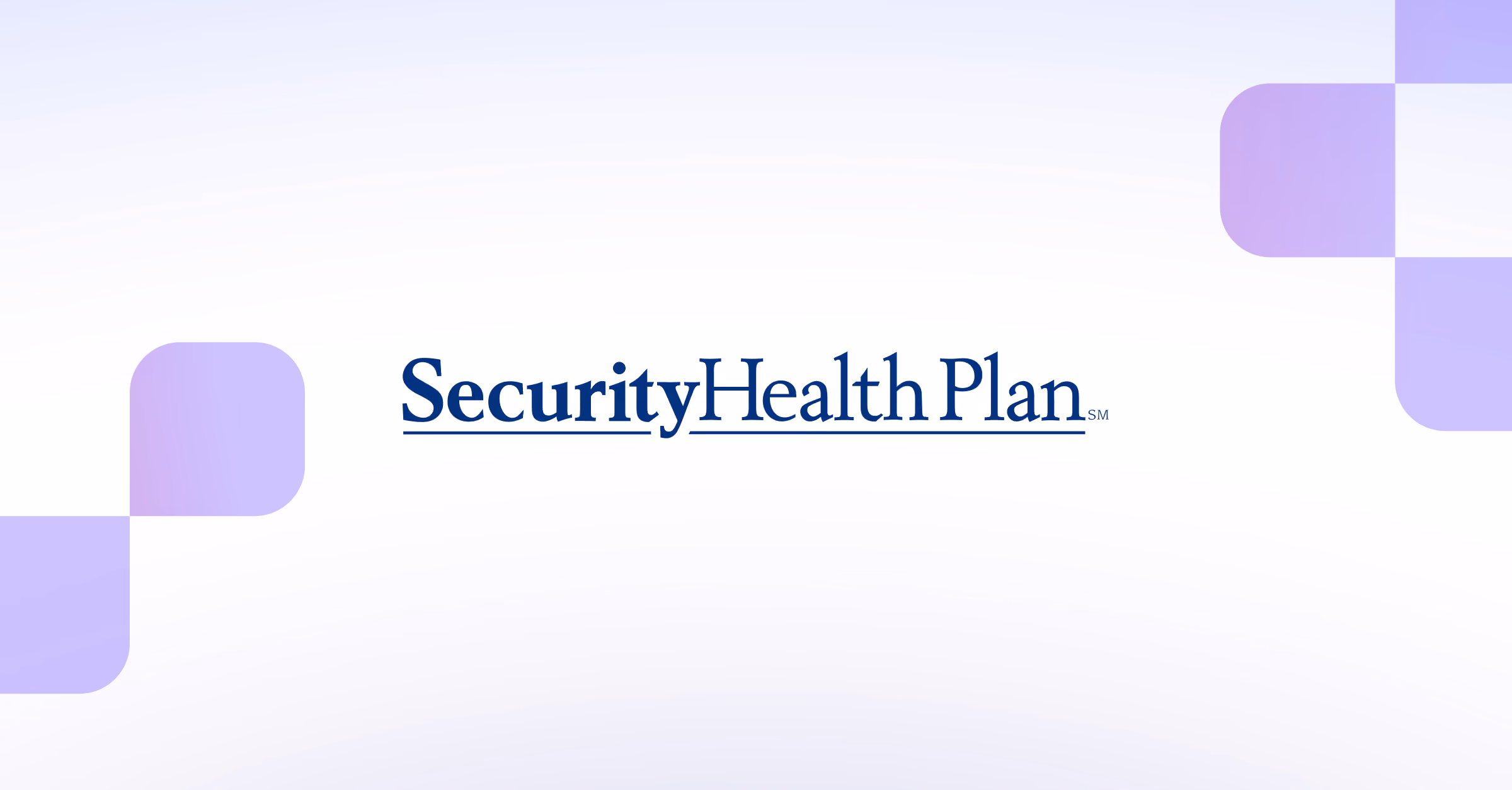 Security Health Plan logo with stylized purple squares on a white background.