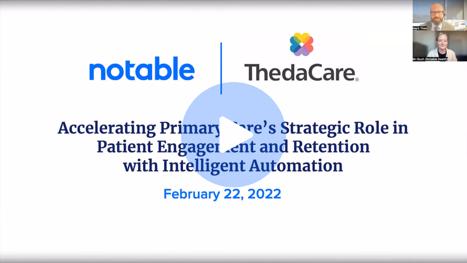 Notable and ThedaCare webinar: Accelerating Primary Care's Strategic Role in Patient Engagement and Retention