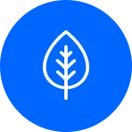 Blauer Kreis mit Blatt