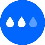 Blauer Kreis mit Info Schwierigkeitsstufe 2