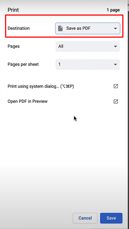 Save the document as a PDF.