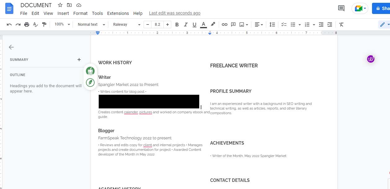 Highlighting/drawing in Google Docs.