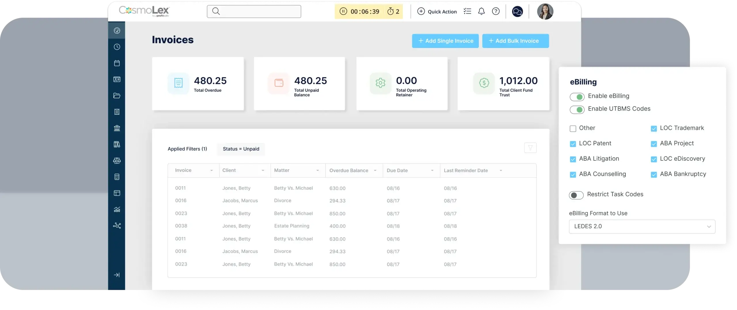 CosmoLex interface