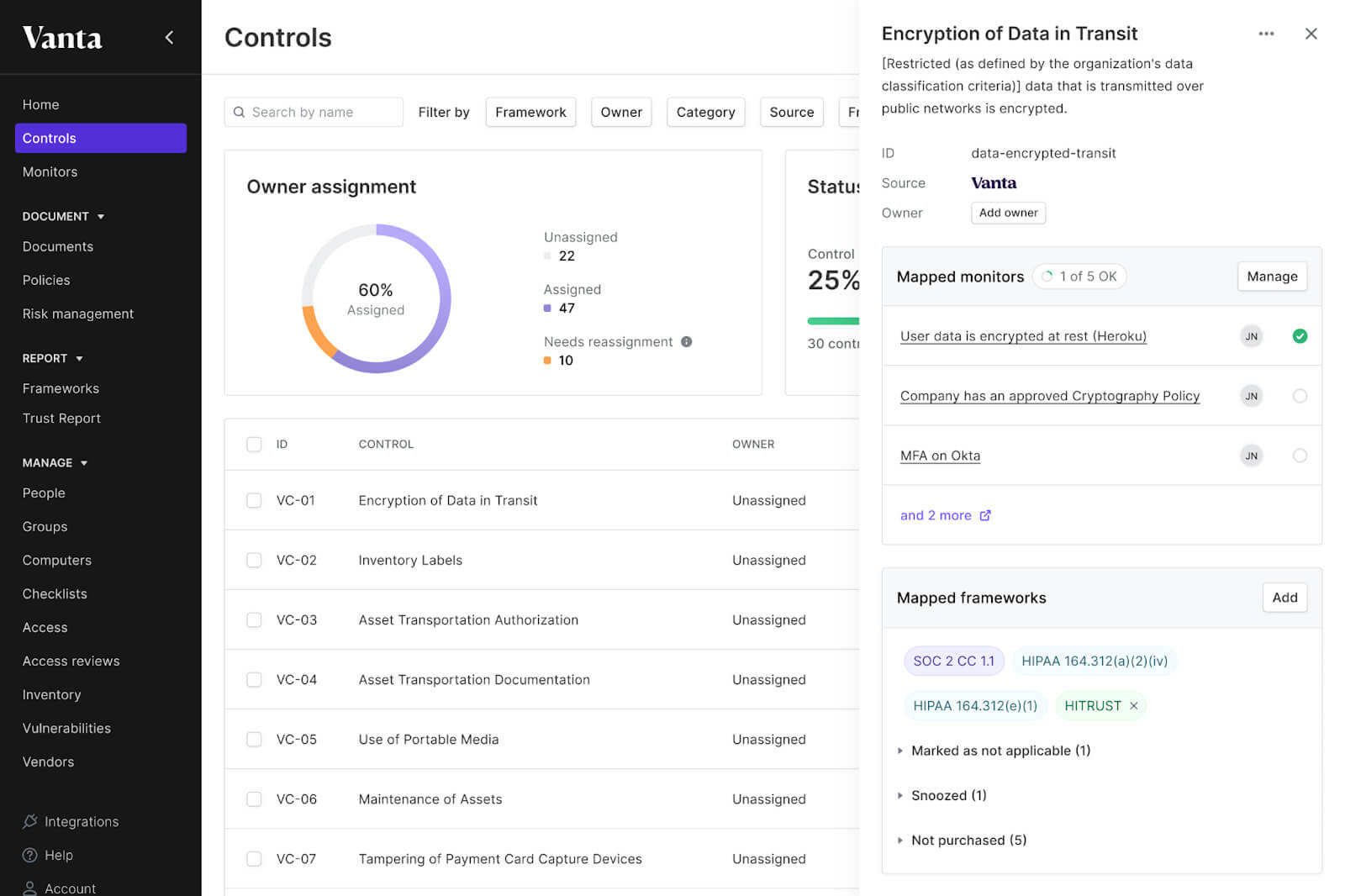 Vanta interface
