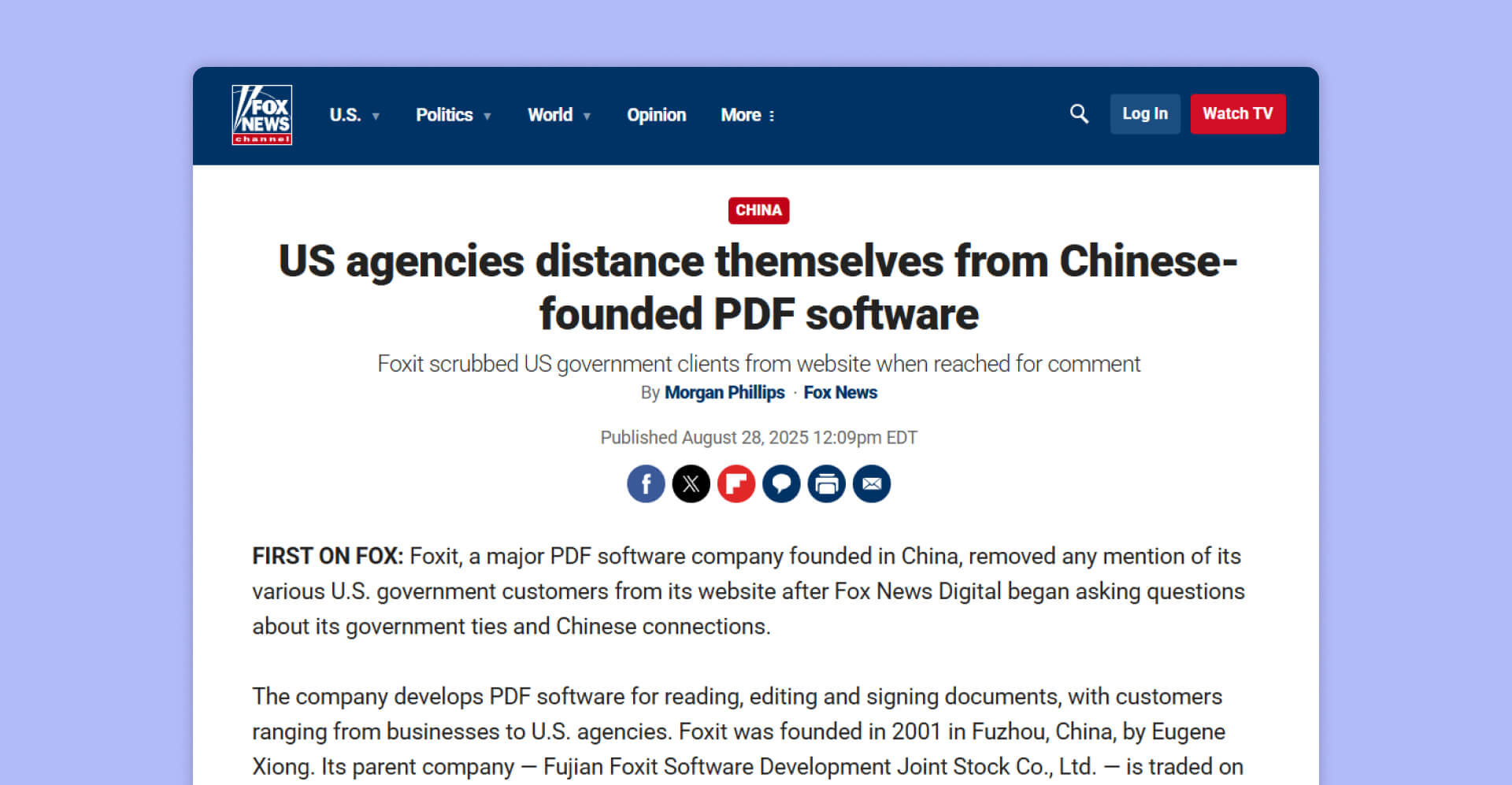 US agencies distance themselves from Chinese
