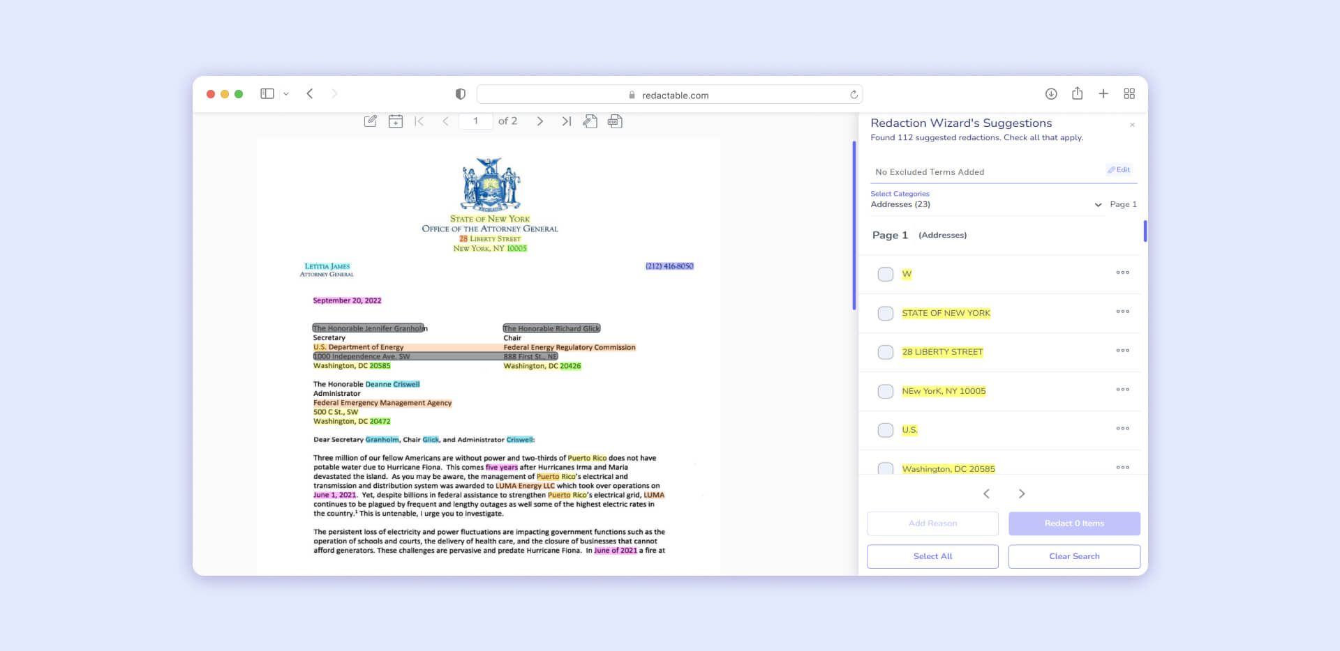 Review AI powered suggestion