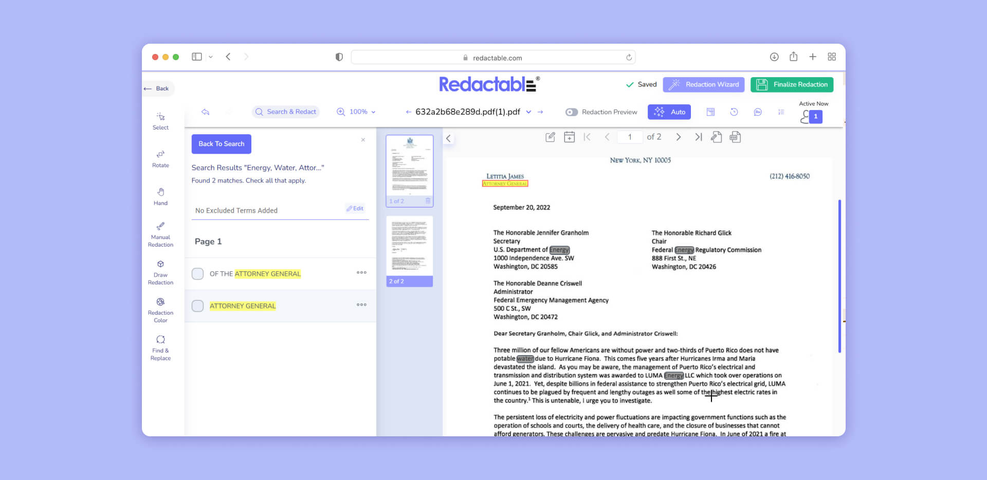 Keyword Based Redaction