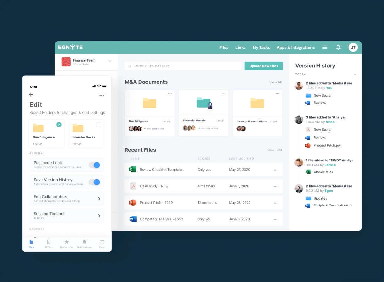 Egnyte Content Cloud Platform interface