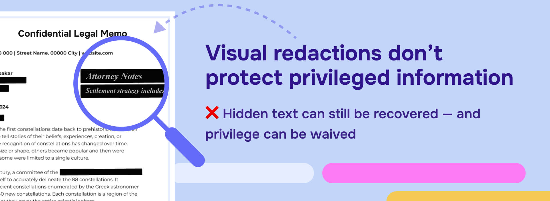 Visual redaction dont protect privileged information