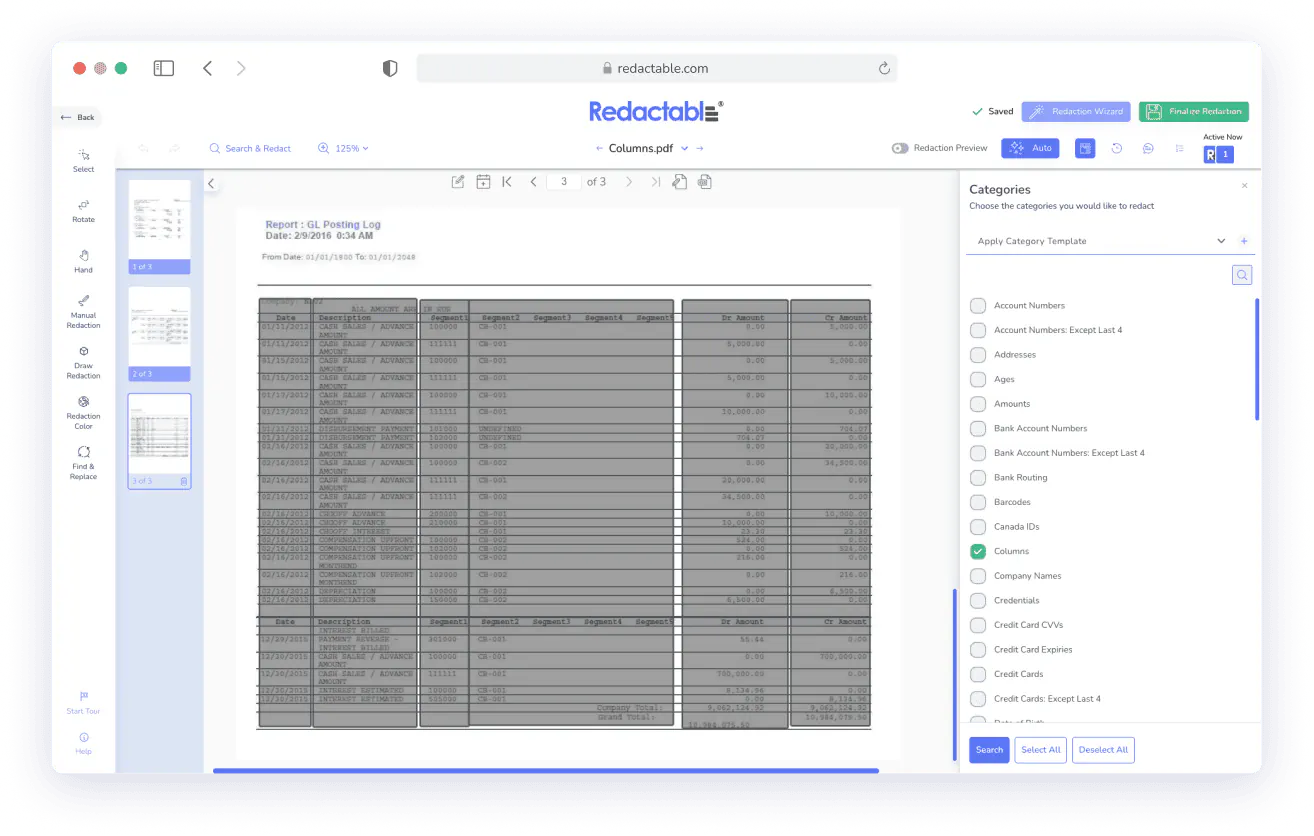 dashboard app with grayed out columns mockup