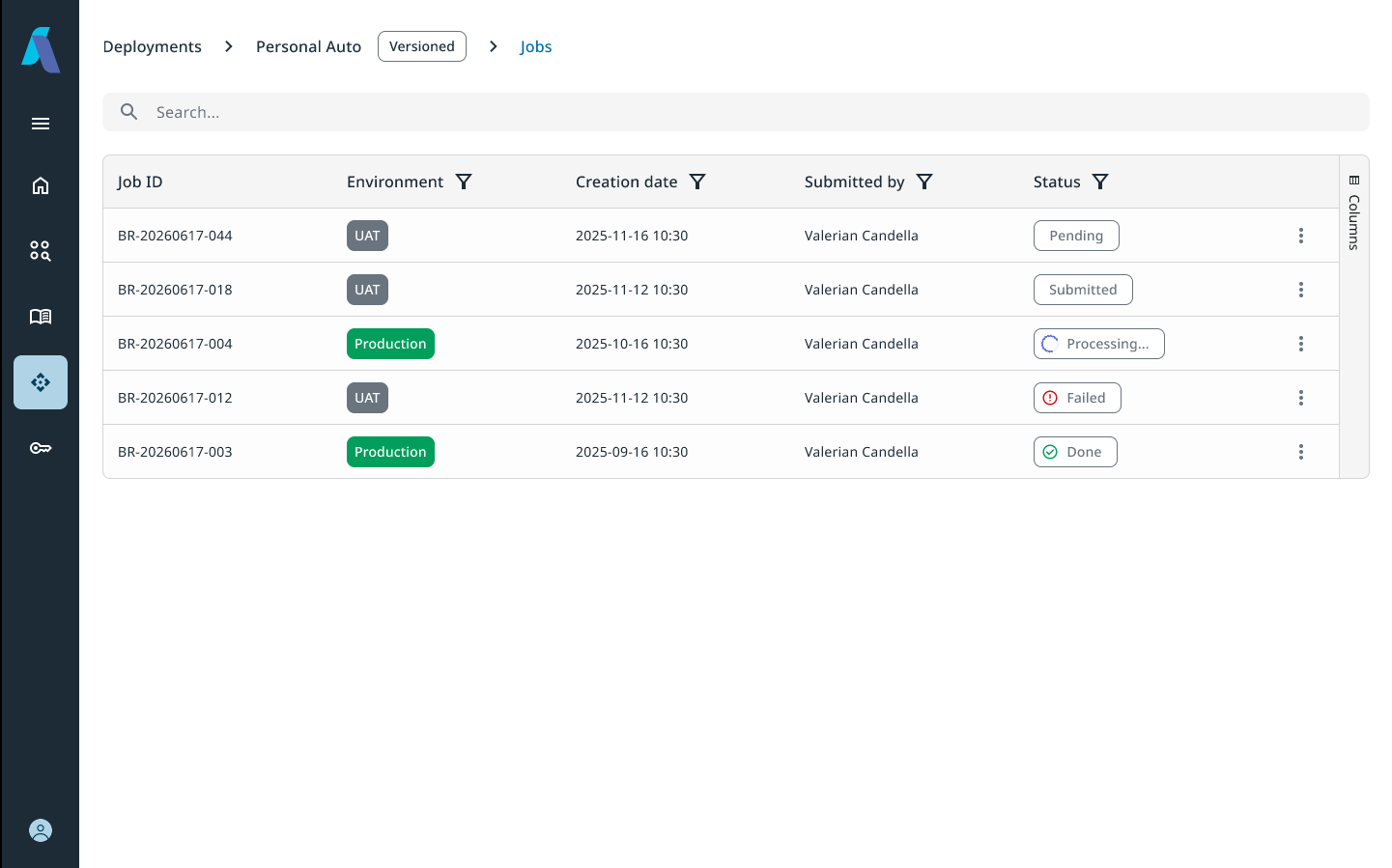 Insurance policy Rating Jobs are integrated directly into Akur8 Deploy.