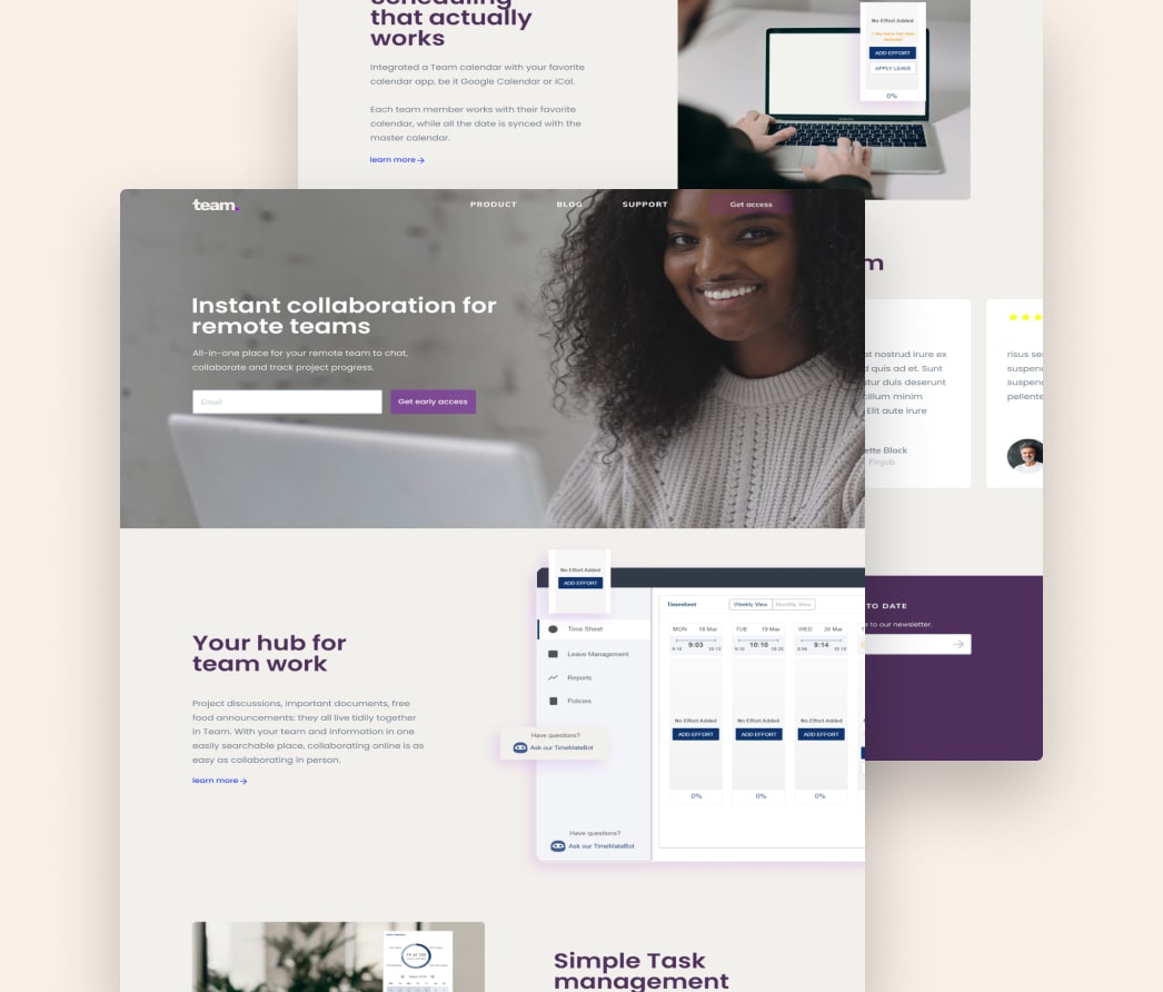 A mockup of a project