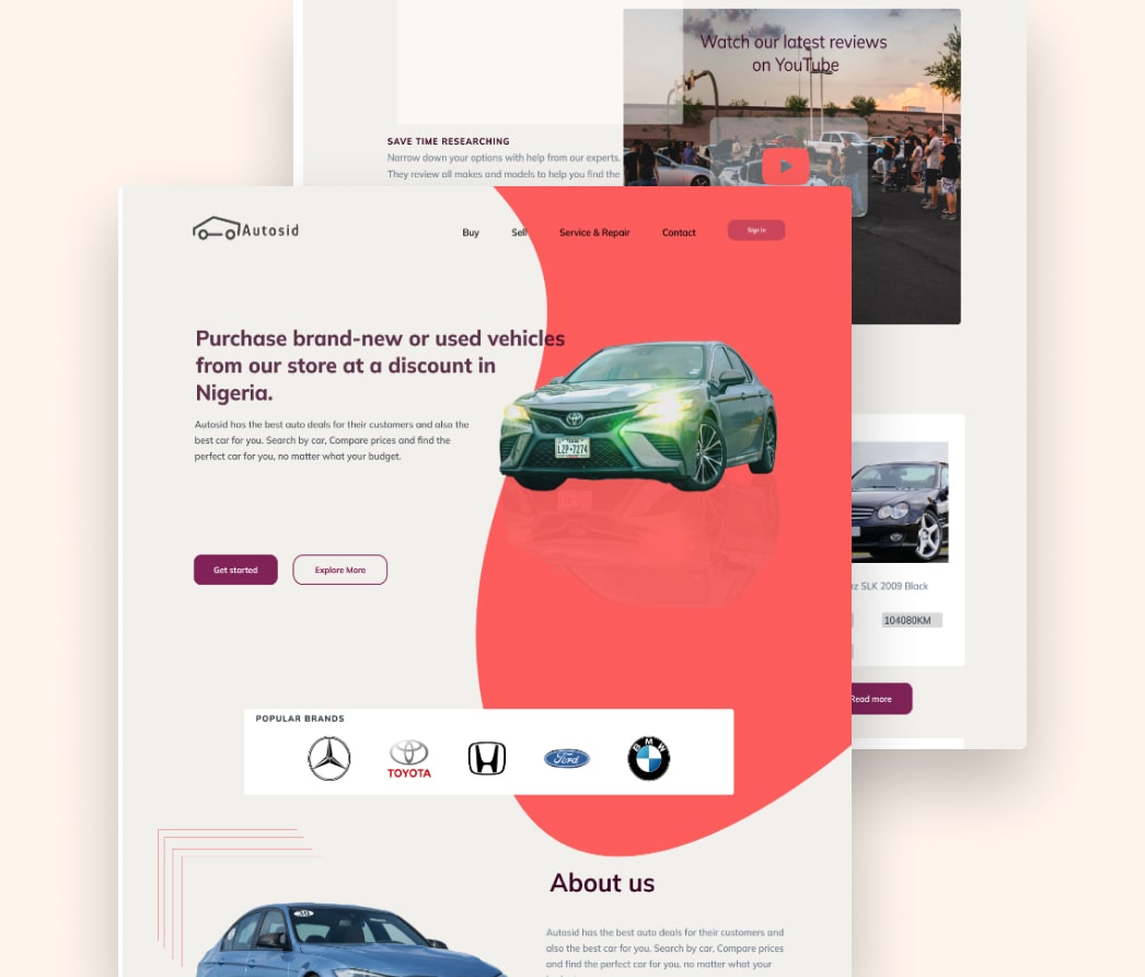 A mockup of a project