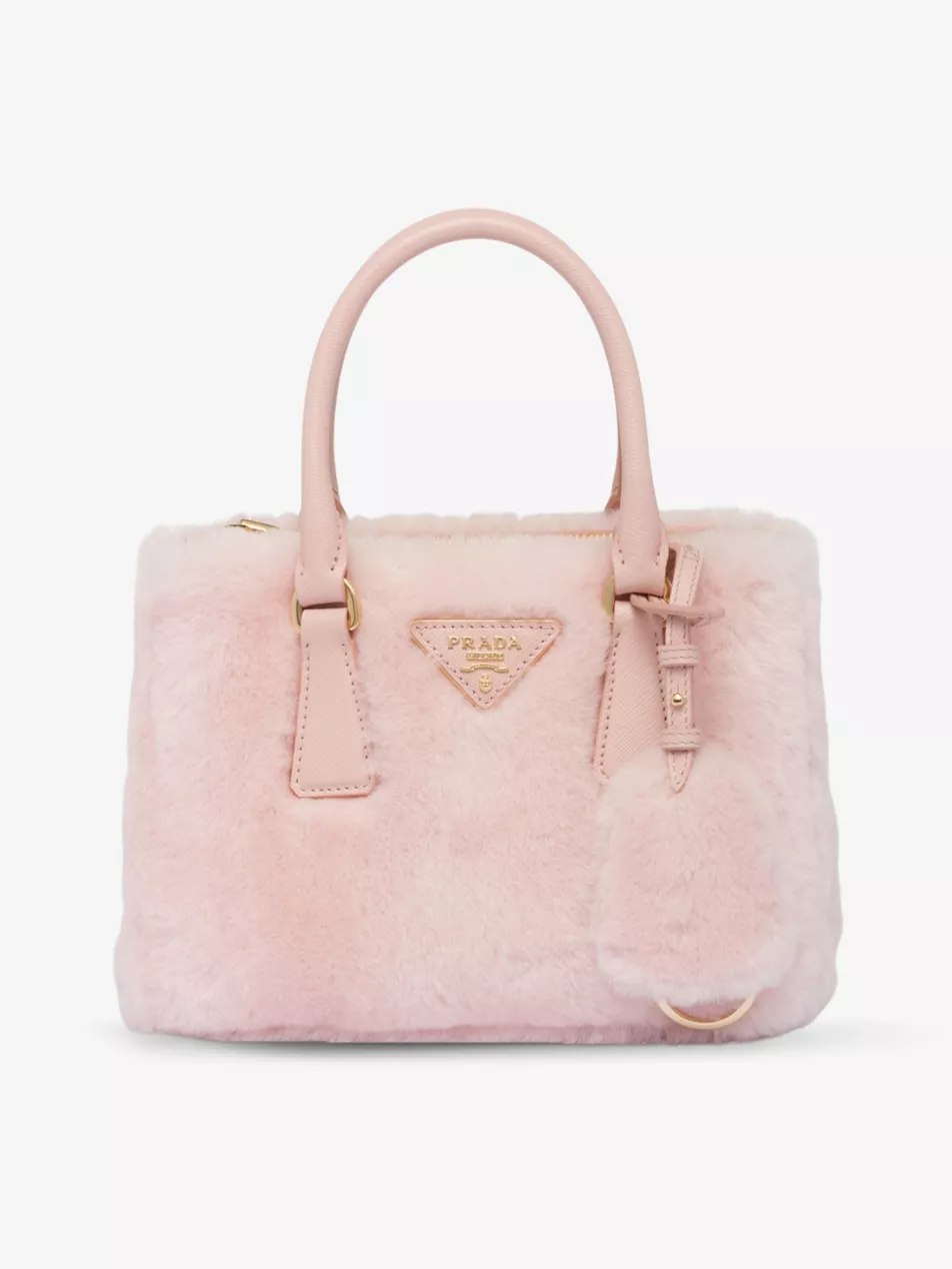Prada Galleria mini shearling bag
