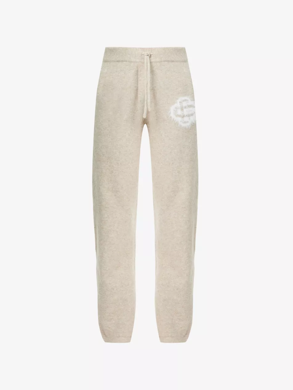 The Couture Club Fluffy-emblem knitted jogging bottoms