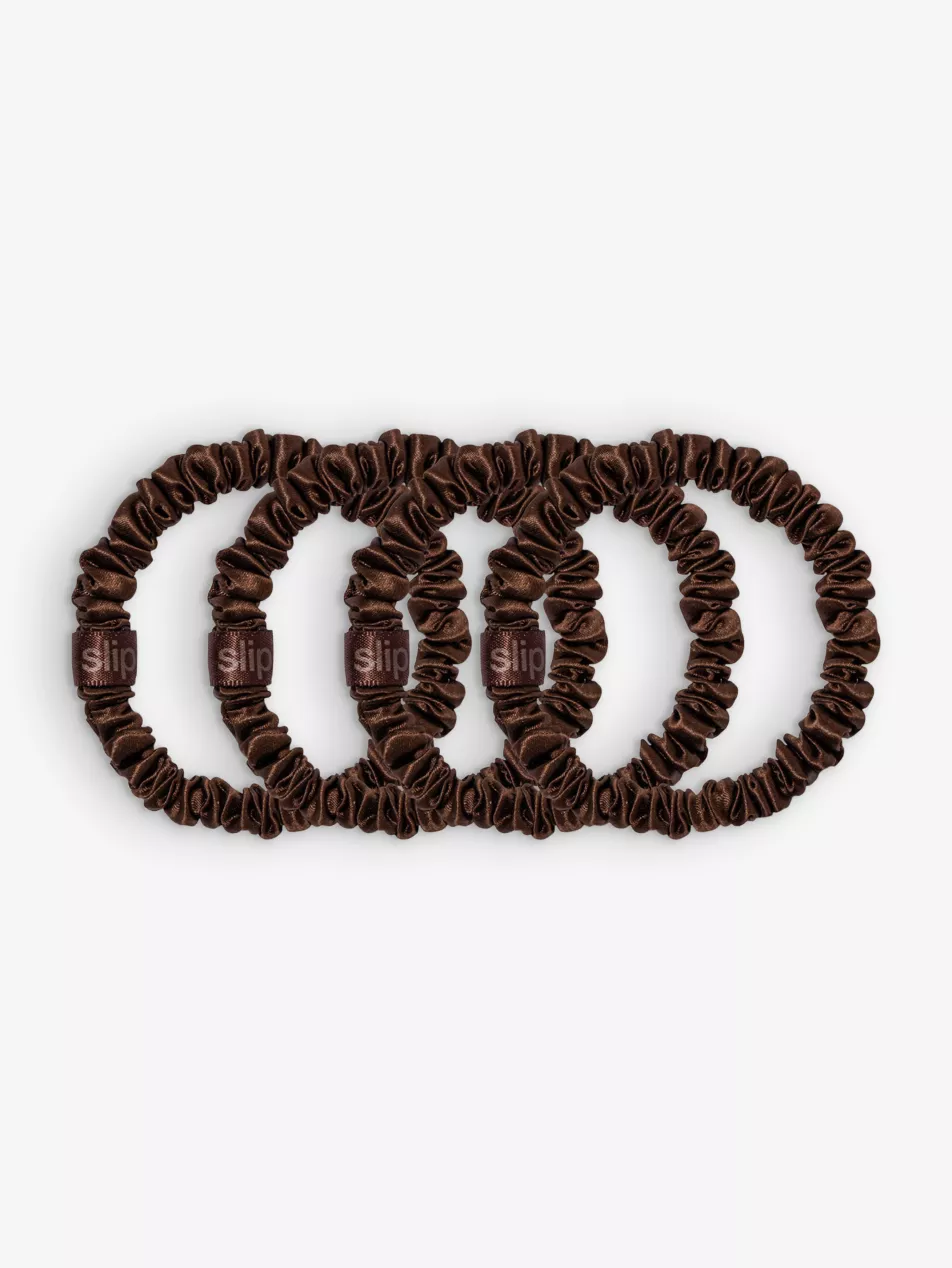 SLIP Skinny silk scrunchies pack of four