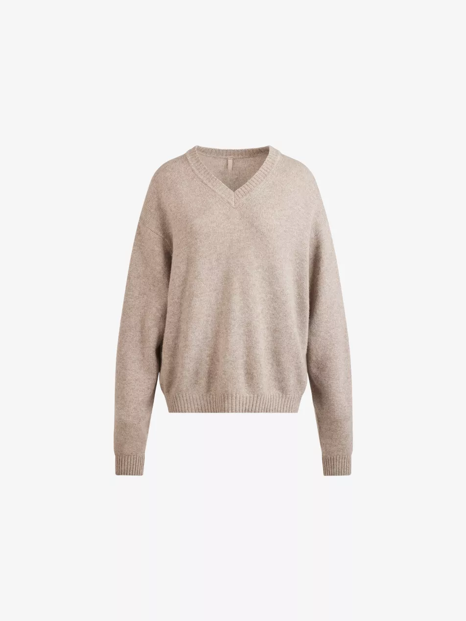 SKIMS V-Neck Oversized-Fit Wool-Blend Jumper
