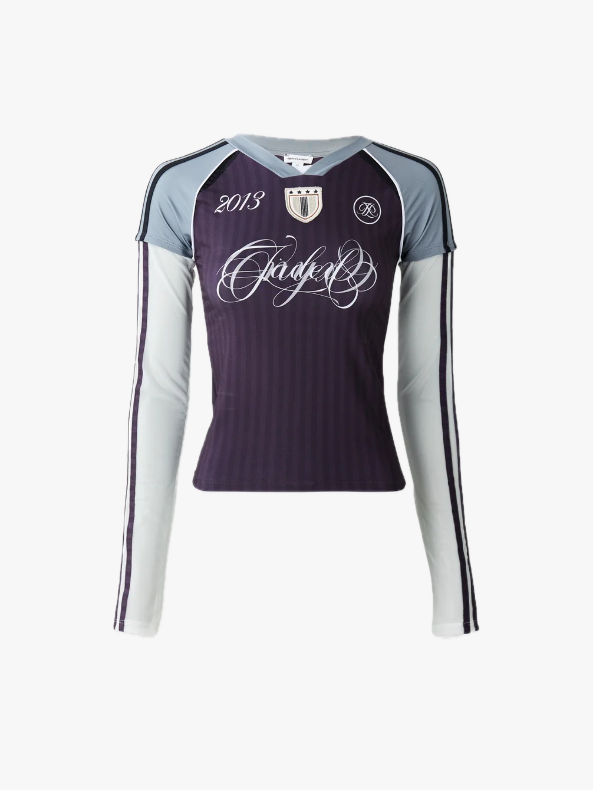 Jaded London Triple-Layered Football Jersey Top in Blue