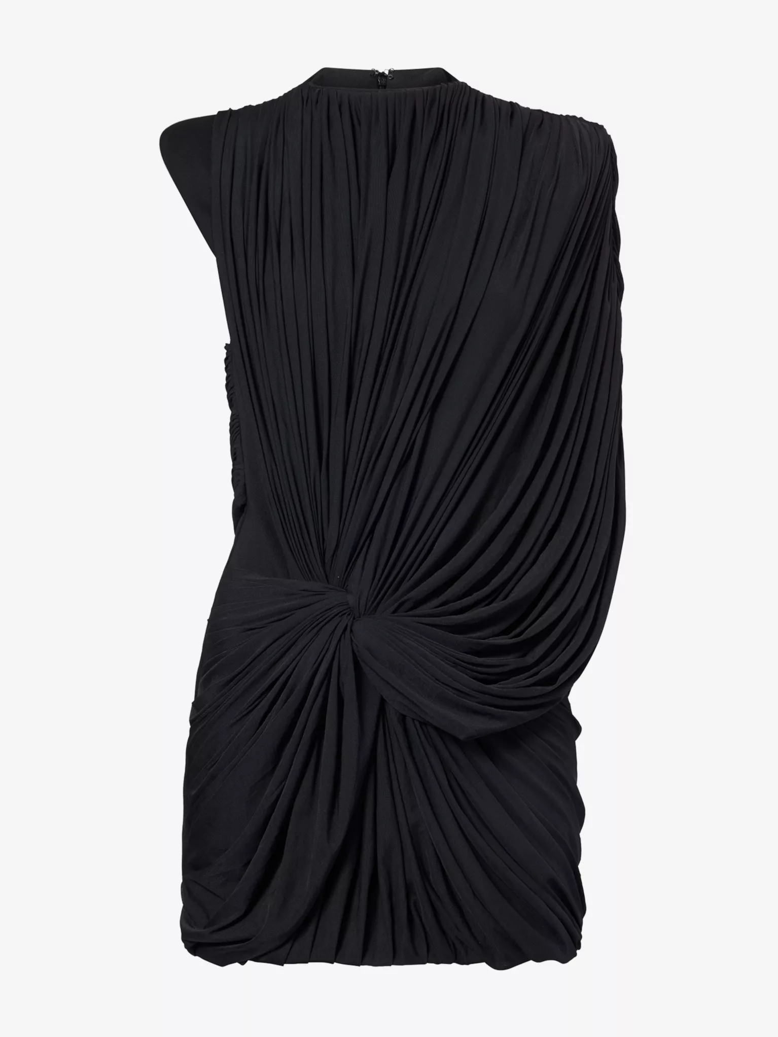 DEME Starling draped mesh mini dress in black